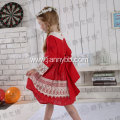 baby girl snowflake red lace princess dresses